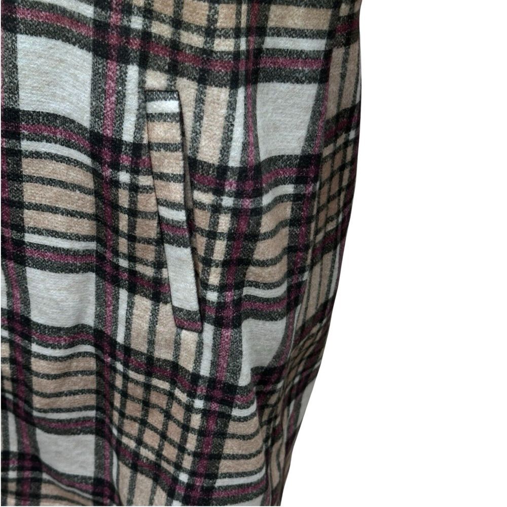 Vero Moda Women's Size XS Katrine Tan Buffalo Plaid Long Jacket‎ Pockets - Picture 4 of 11